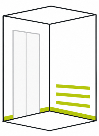 Skirting & Buffer Rails - elevator cabin option by Sigma Elevators