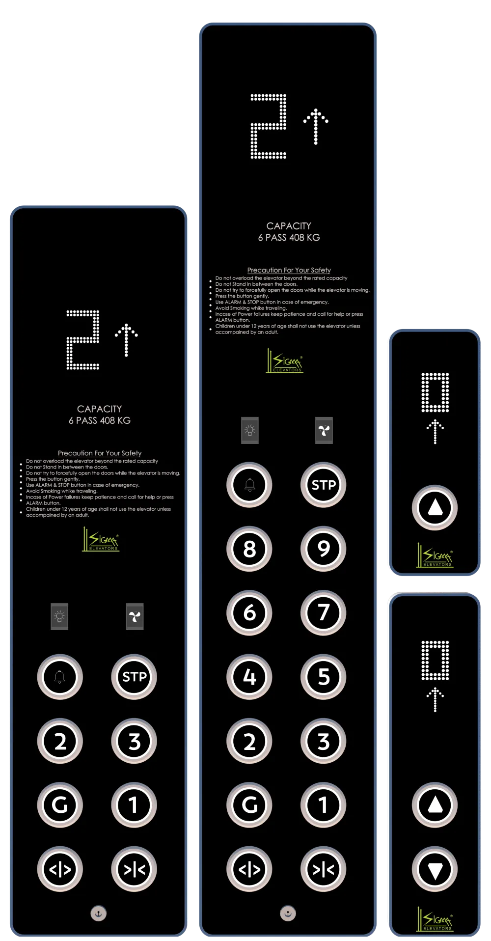 Signature elevator operating panel SEL-OP-S-101 (COP and LOP) by Sigma Elevators