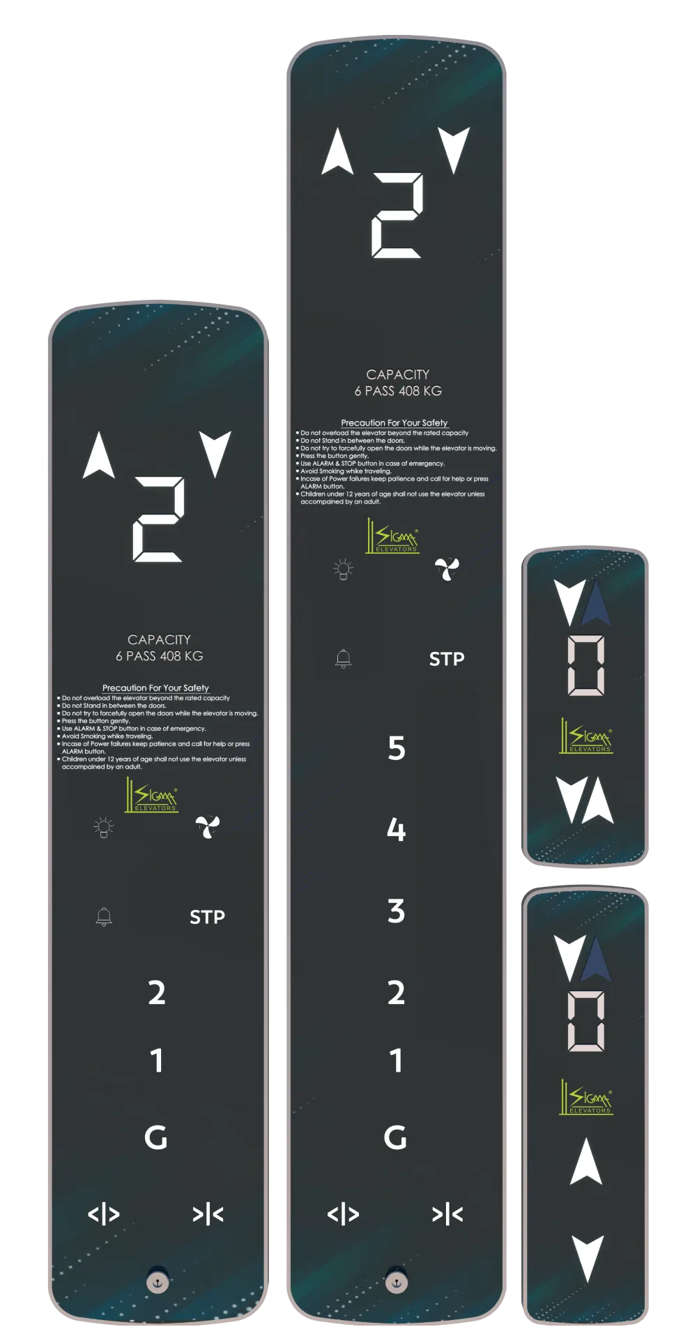 Signature elevator operating panel SEL-OP-S-104 (COP and LOP) by Sigma Elevators