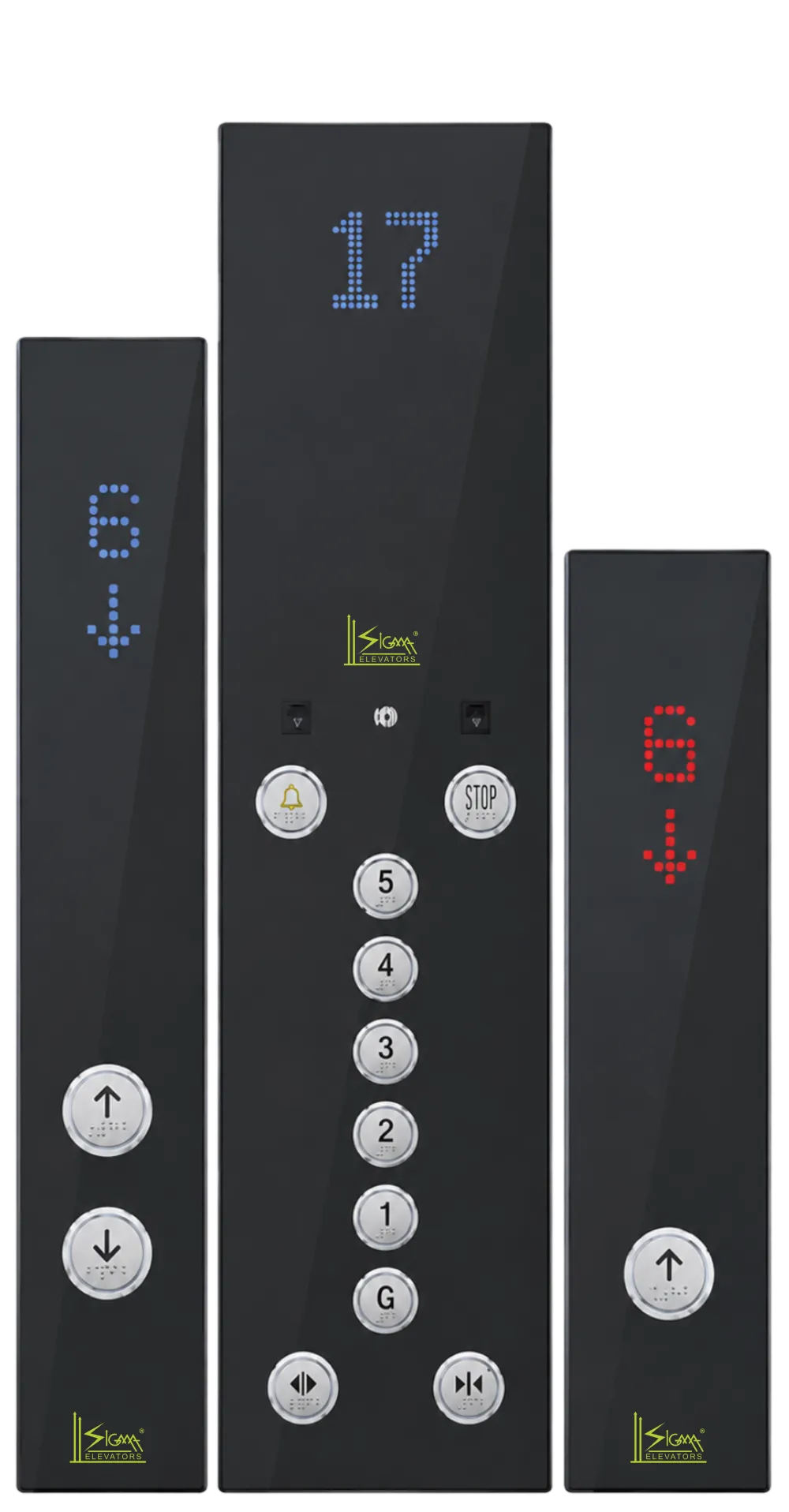 Exclusive elevator operating panel SEL-OP-E-103 (COP and LOP) by Sigma Elevators