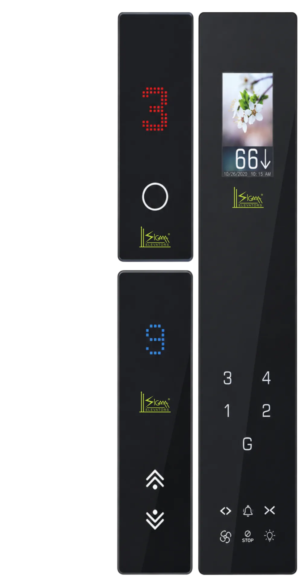 Exclusive elevator operating panel SEL-OP-E-104 (COP and LOP) by Sigma Elevators