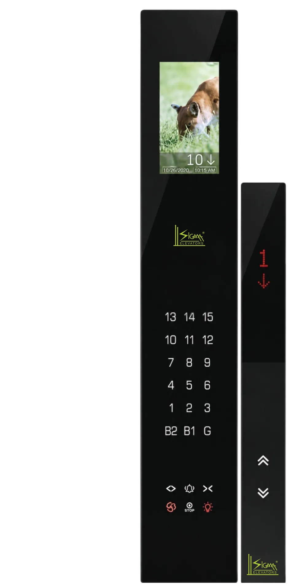Exclusive elevator operating panel SEL-OP-E-106 (COP and LOP) by Sigma Elevators