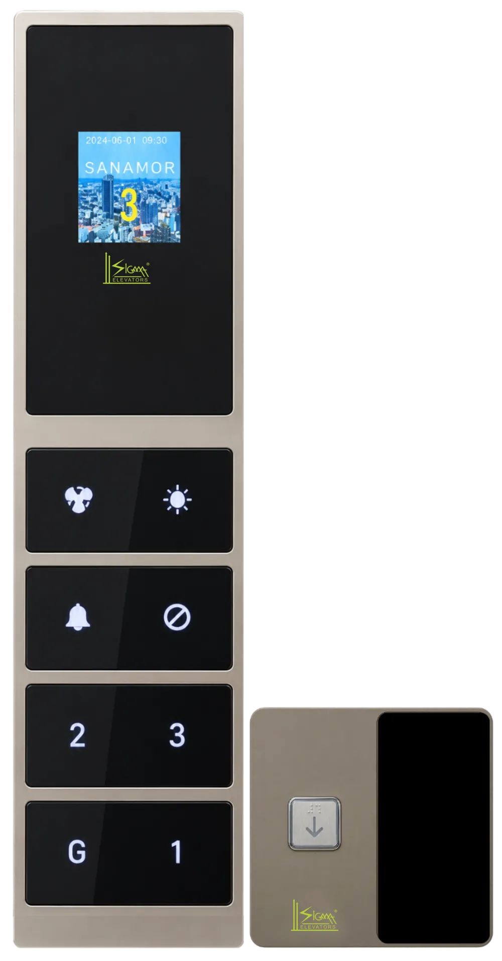 Exclusive elevator operating panel SEL-OP-E-109 (COP and LOP) by Sigma Elevators