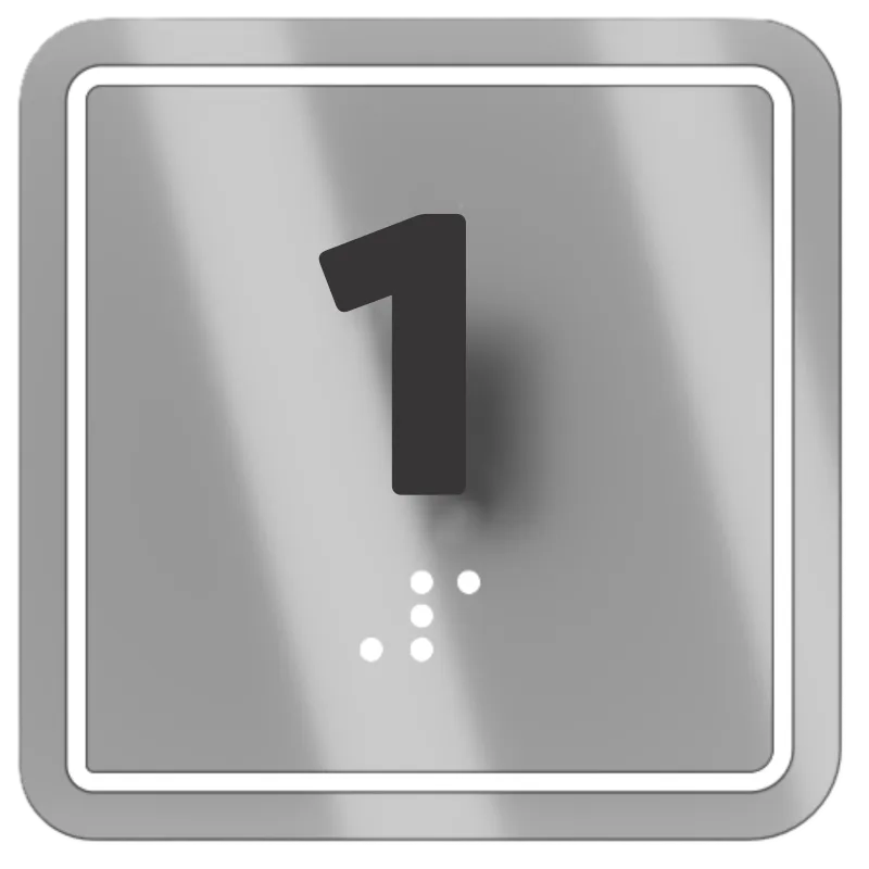 Square Button SEL-BT-105 for elevators by Sigma Elevators